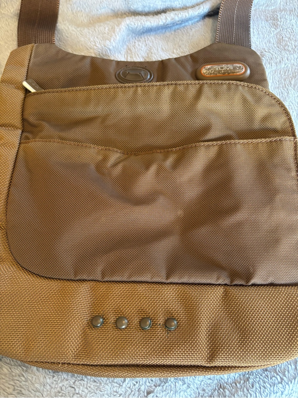 TUMI T-tech5132B Brown Satchel Shoulder Bag/Crossbody Unisex. Ballistic NylonEUC